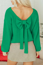 Raven Backless Bubble Sleeve Sweater