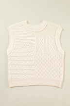 Madelyn Cable Knit Dolman Armholes Sweater Tank