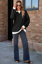 Sophie Ribbed Patchwork Baggy Sweatshirt