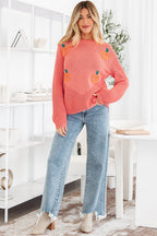 Kirahira Embroidered Thanksgiving Holiday Sweater