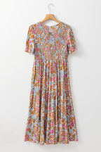 Wynter Smocked Flowy Ruffle Dress
