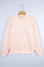 Blessed Embroidered Mock Sweatshirt