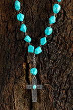 Giana Peacock Cross Pendant Necklace