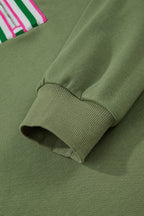 Felitina Patchwork Zip Collar Pullover