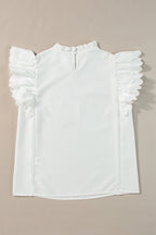 Milan Scalloped Ruffle Sleeve Top
