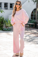 Amber Stripe Drop Shoulder Set
