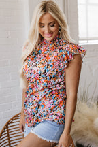 Elowen Floral Flutter Sleeve Blouse Top
