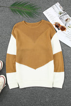 Avery tone Chevron Pullover Sweater
