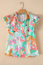 Magnolia Tie Summer Floral Blouse
