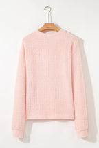 Ivy Fuzzy Ribbed Texture Long Sleeve Top