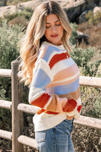 Oragita Colorblock Drop Shoulder Sweater