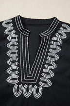 Raelynn Contrast Embroidered Detail Blouse