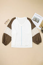 Julietta Patchwork Balloon Sleeve PLUS Blouse
