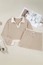Valerie Cropped Pullover Drawstring Skirt Set