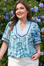 Aylin Floral Short Sleeve PLUS Blouse