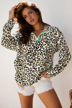 Laurel Leopard V Neck Blouse