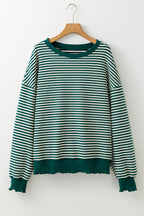 Angie Stripe Loose Drop Shoulder Long Sleeve Top
