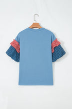 Henley Short Puff Sleeve Top