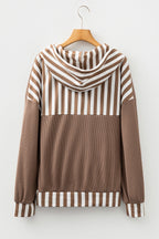 Tilly Striped Patchwork Drawstring Hoodie