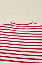 Meilani Stripe Ruffle Trim Long Sleeve Top