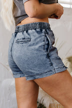 Cielo Drawstring Pocketed Denim Shorts