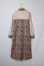 Caroline Contrast Patchwork Long Shirt Dress