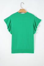 Alexis Ruffle Short Sleeve Sweater