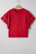 Madilynn Ruffle Short Sleeve Sweater