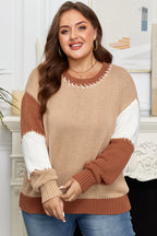 Valerie Color Block Knitted PLUS Sweater