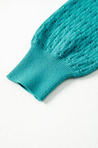 Kay Knit Ribbed Cuffs Crew Neck Sweater