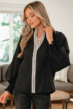 Estrella Flounce Sleeve Trim Blouse