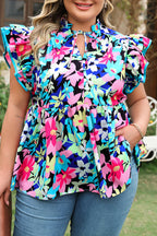 Dani Sleeve Tied Notched PLUS Blouse