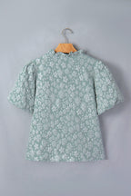 Adalyn Jacquard Puff Sleeve Blouse