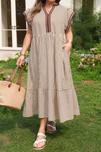 Nadia Flutter Sleeve Maxi PLUS Dress