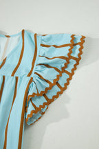 Malaysia Ruffled Short Sleeve Blouse