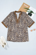 Kahlani Crinkled Colorblock Patchwork PLUS Blouse