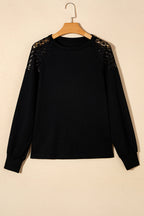 Ava Sleeve Textured Pullover Long Sleeve Top