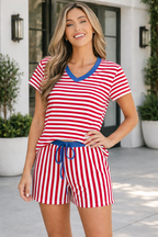 Skye Stripe Trim Tee Set