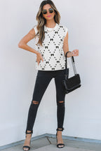Reagan Pattern Side Cropped Sweater