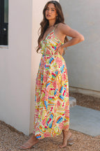 Jennifer Spaghetti Strap Piping Detail Maxi Dres