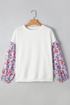 Isabel Floral Ruffled Balloon Sleeve Loose Blouse
