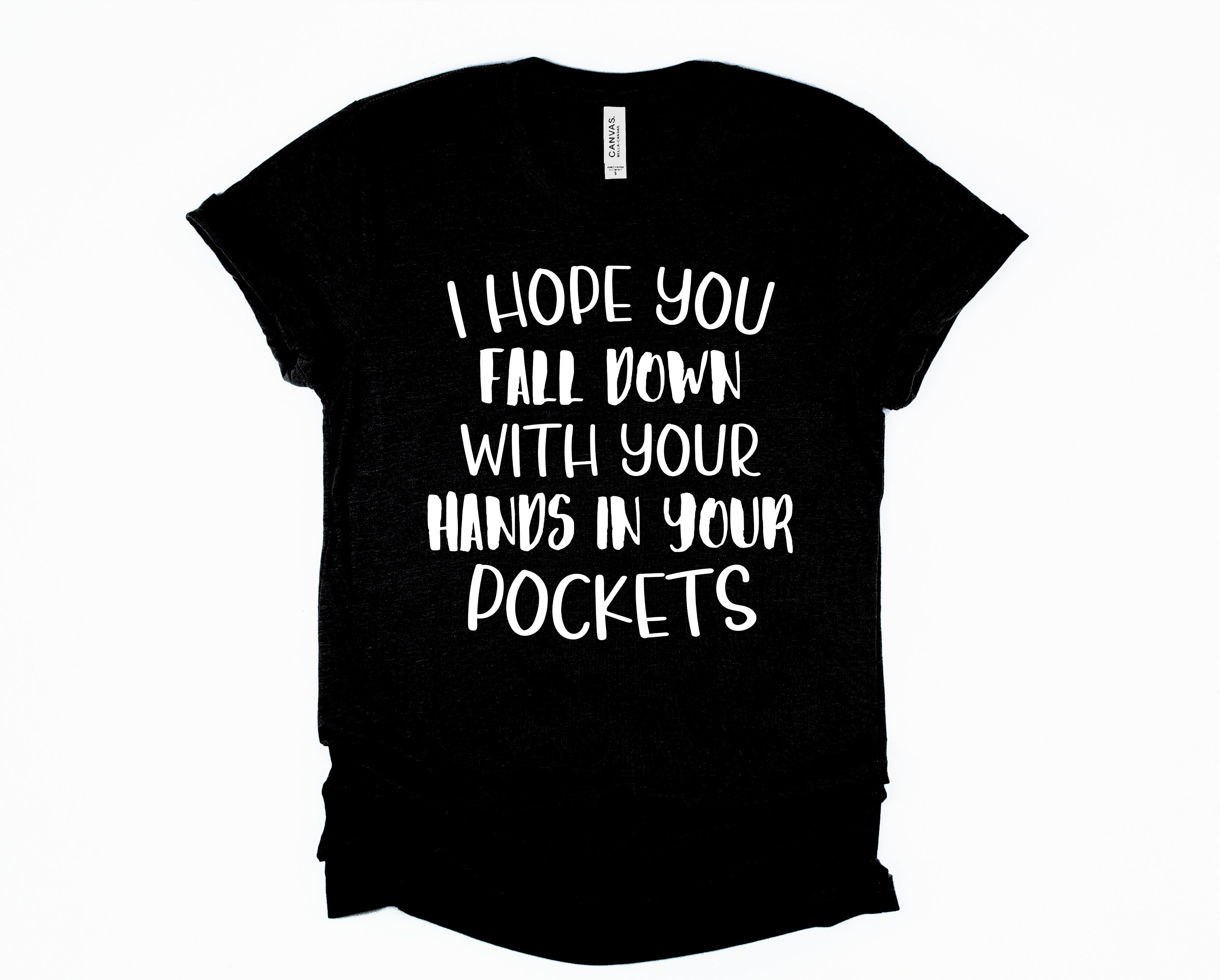 Wholesale I Hope You Fall Down Graphic Tee - White