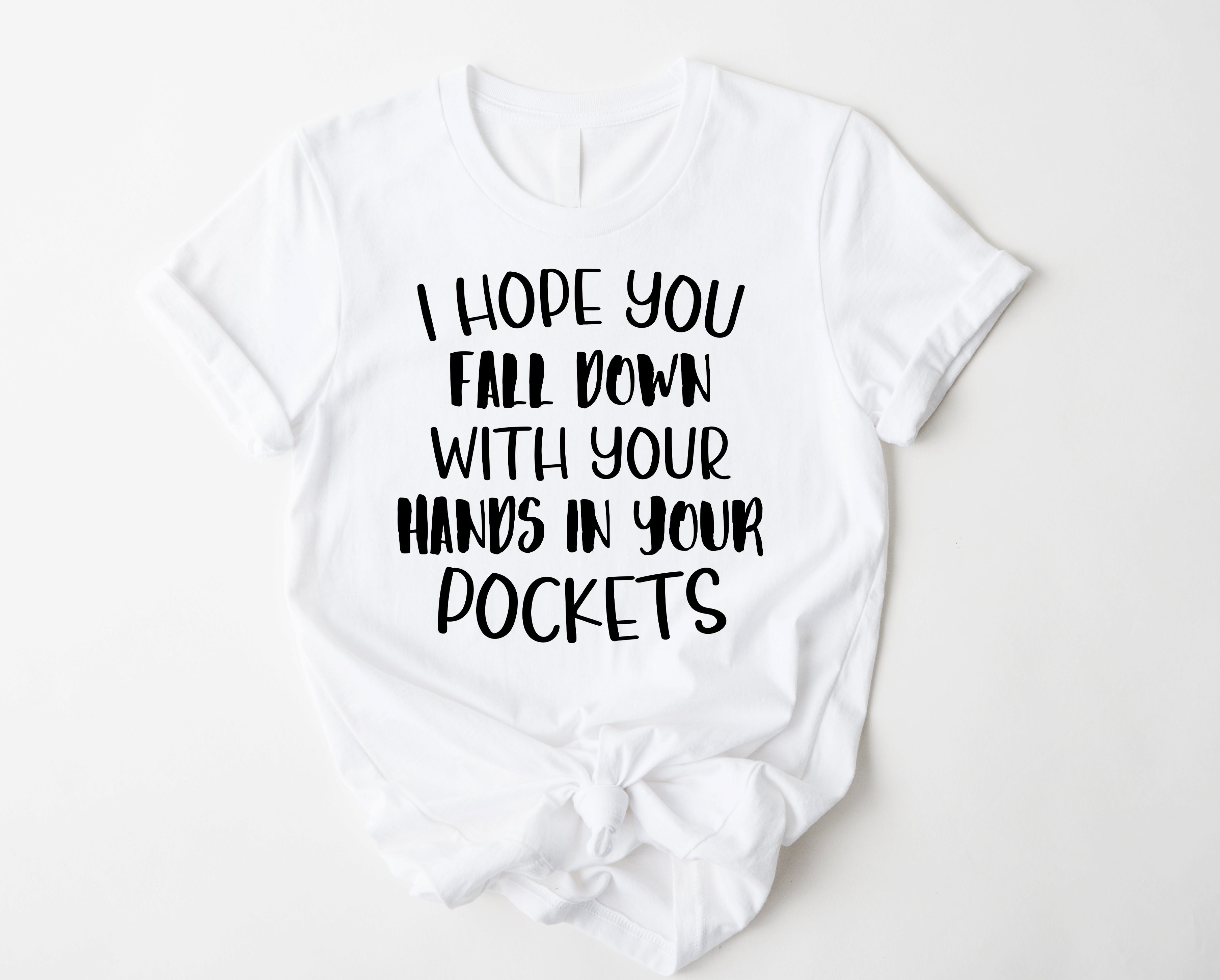 Wholesale I Hope You Fall Down Graphic Tee - Red