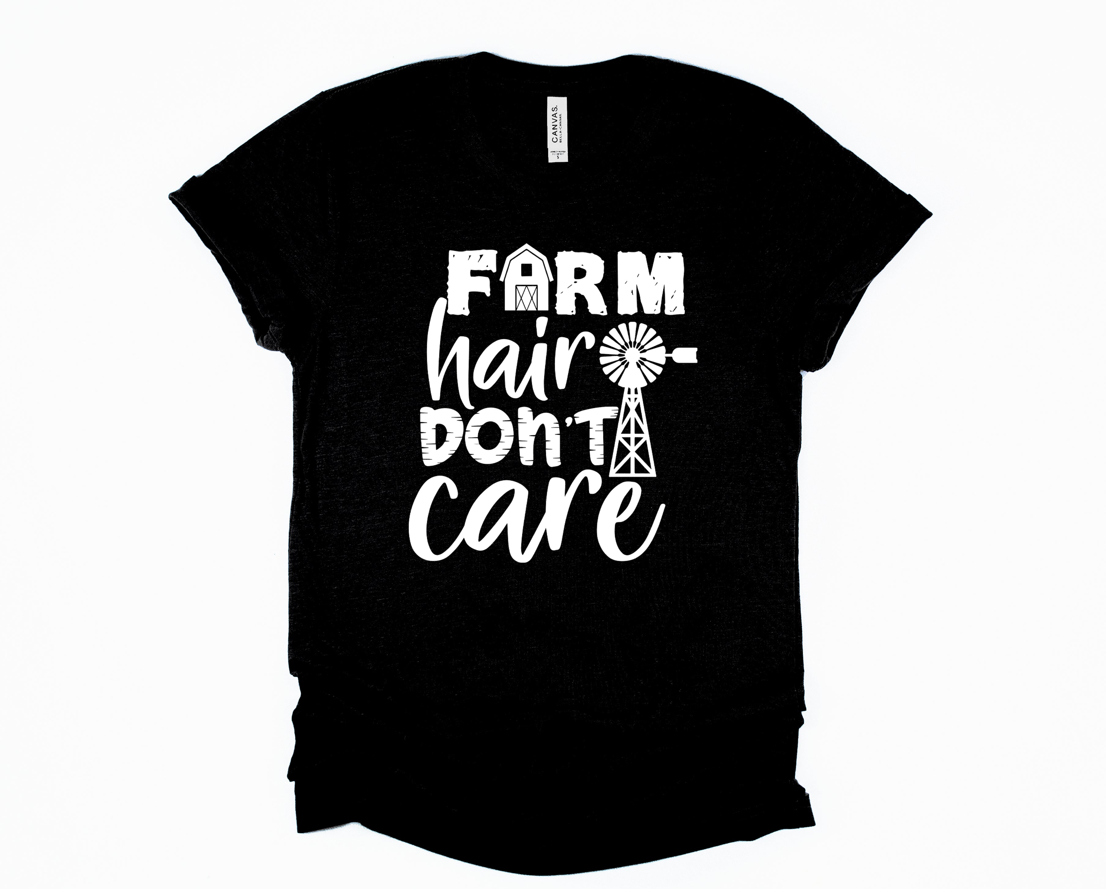 Wholesale Farm Hair Graphic Tee - Black