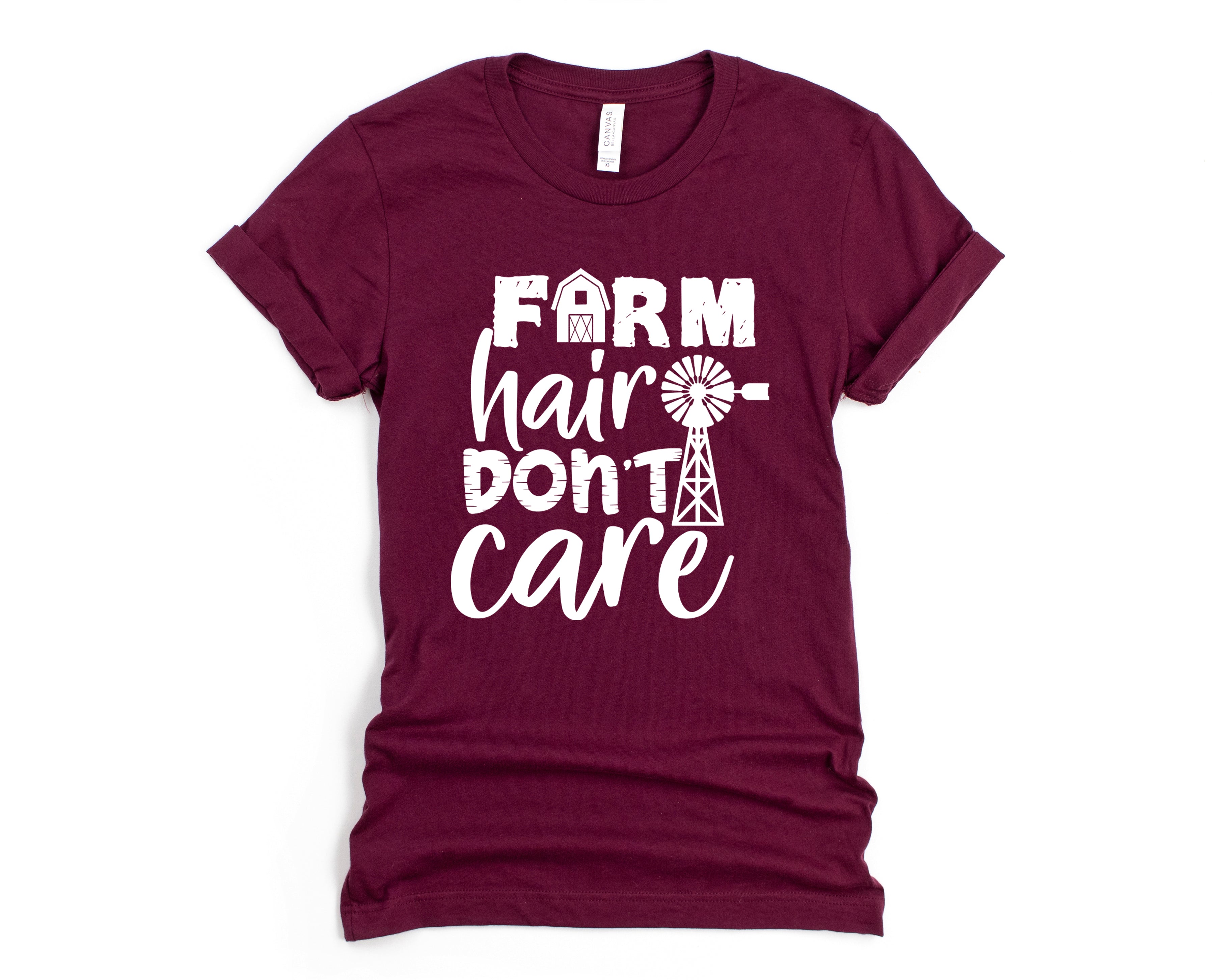 Wholesale Farm Hair Graphic Tee - Maroon