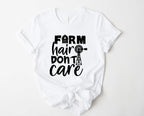 Wholesale Farm Hair Graphic Tee - White