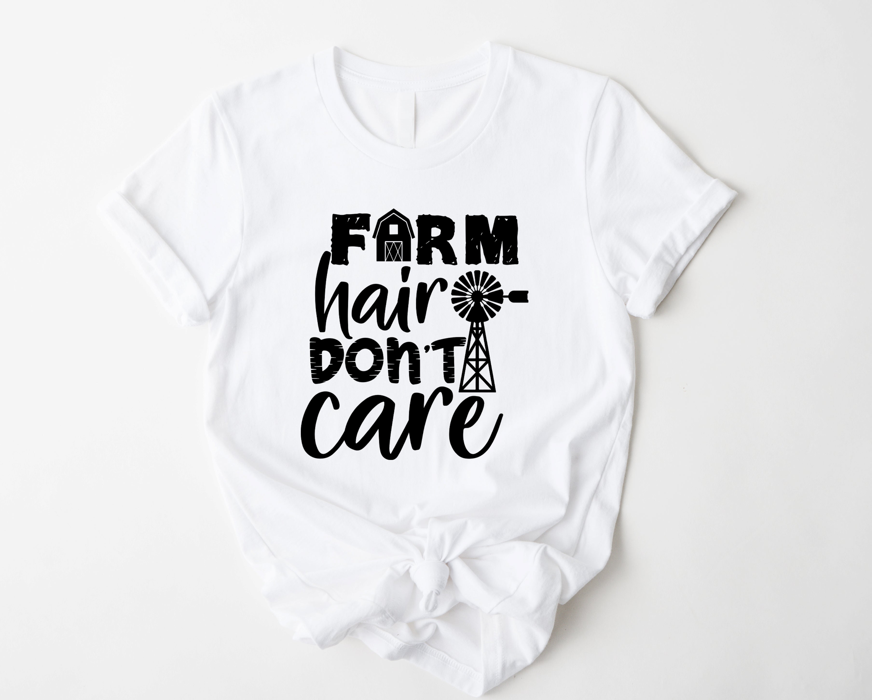 Wholesale Farm Hair Graphic Tee - White