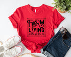 Wholesale Farm Living is the Life For Me Graphic Tee - Red
