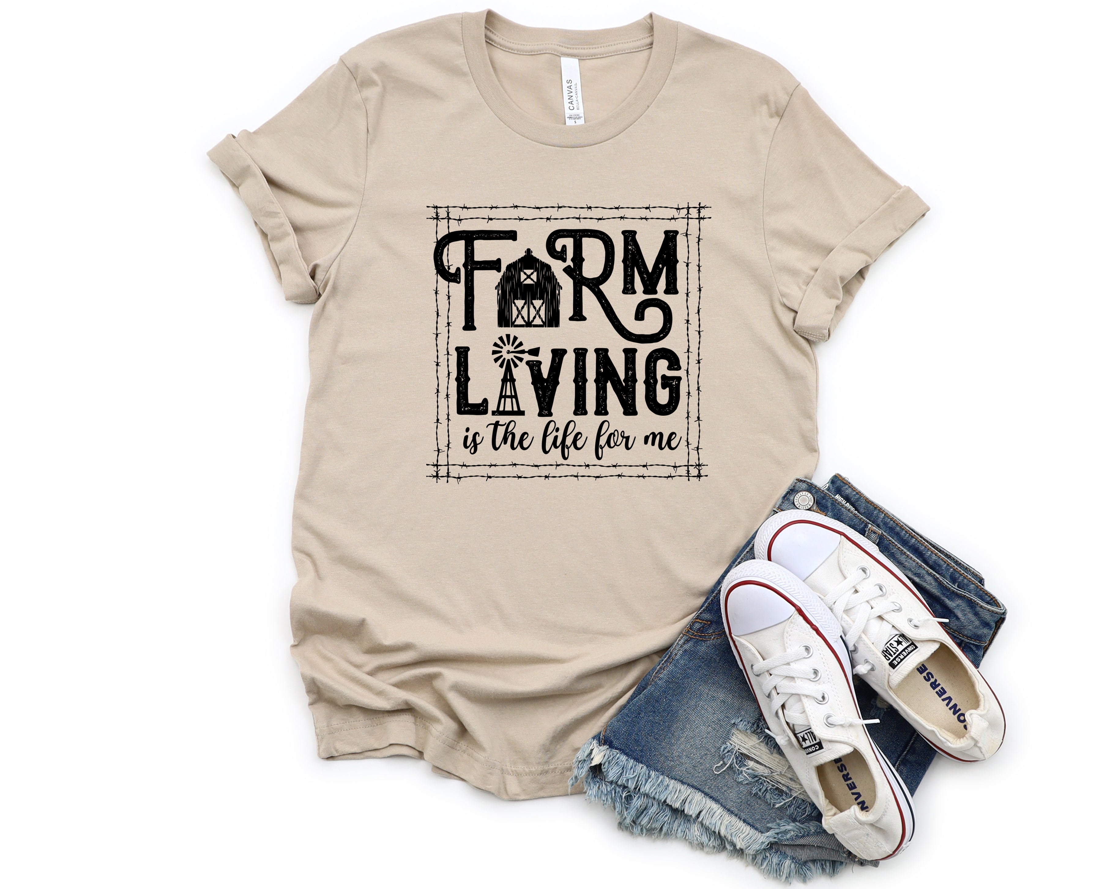 Wholesale Farm Living is the Life For Me Graphic Tee - Heather Purple