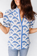Mariam Sleeve Contrast Trim Blouse